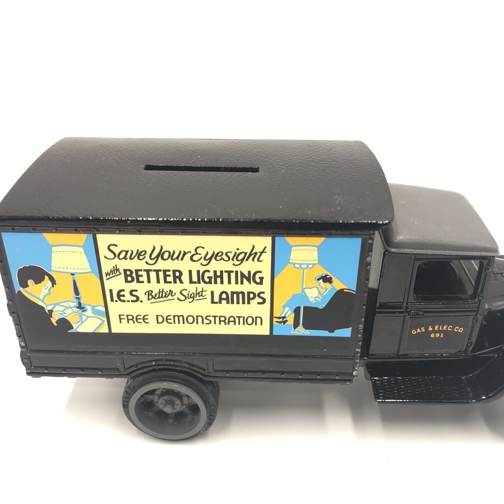 Vintage ERTL 1931 Hawkeye Diecast Bank I.E.S Better Slight Lamps Advertising - Picture 10 of 13